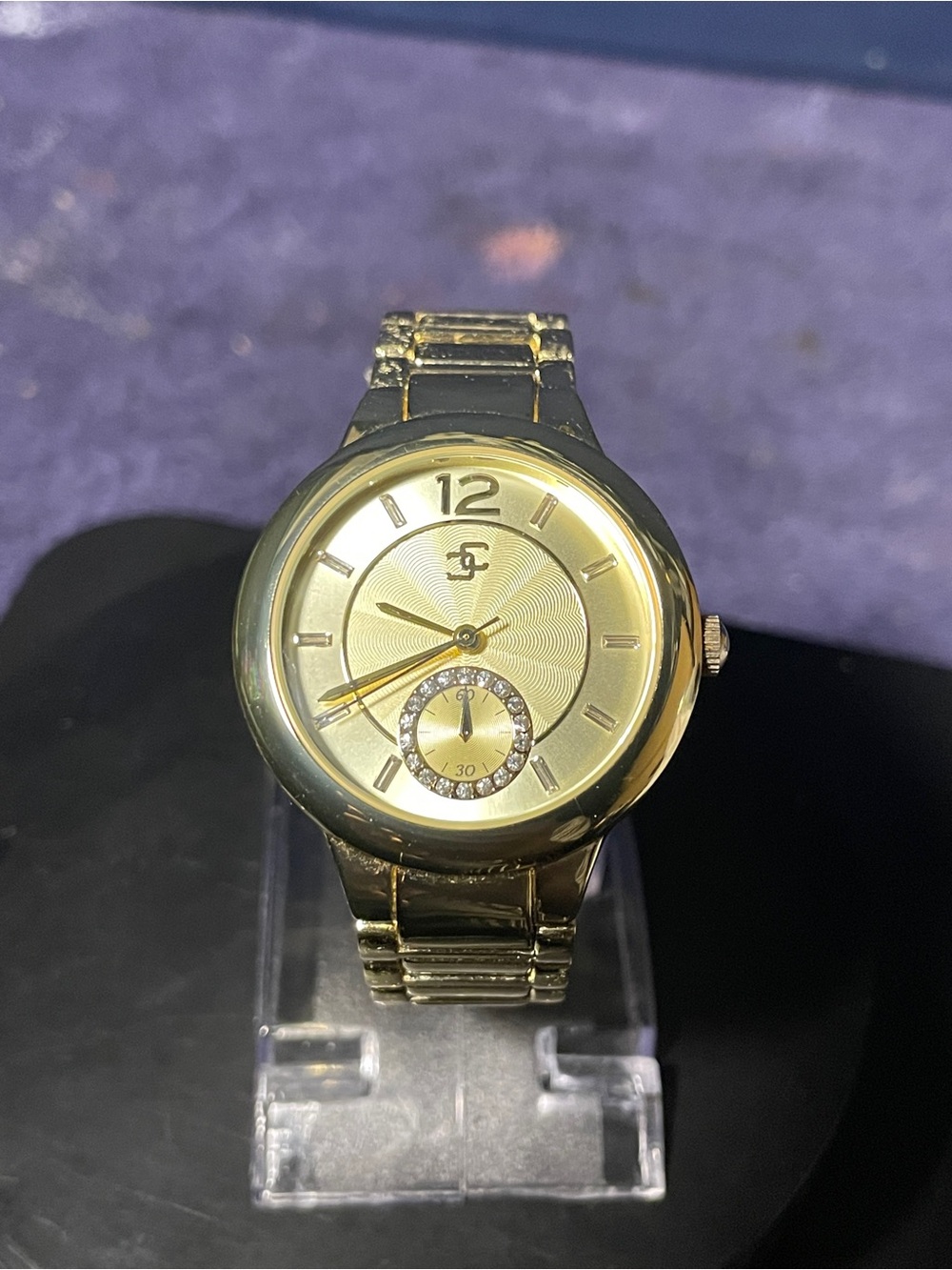 Chico's Gold-Tone Men's Analog Dress Watch with Crystal Accent
